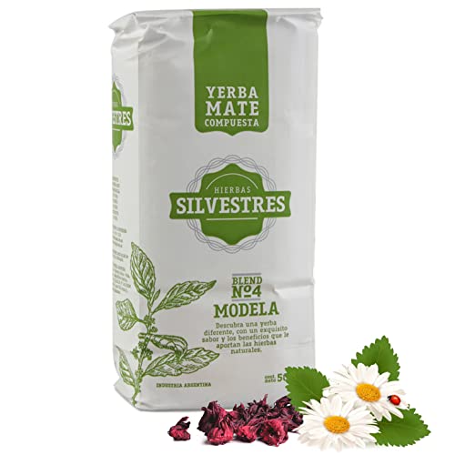 Yerba Mate Tee Hierbas Silvestres Modela 0.5 kg + Geschenk Probe (40g): Reich an Antioxidantien und Vitaminen, beschleunigt den Stoffwechsel, zuckerfrei | Paraguay von Yerbox