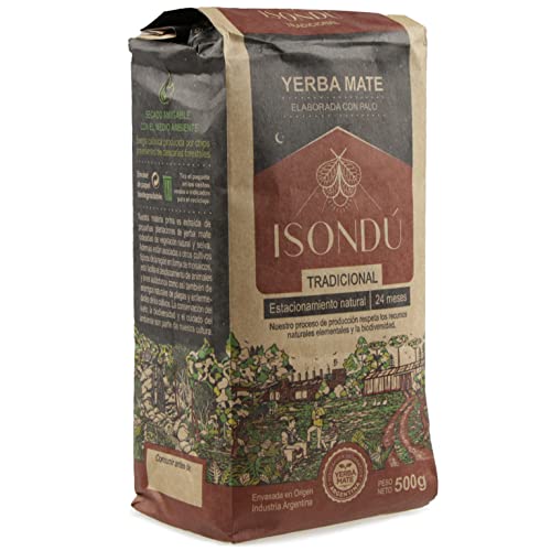 Yerba Mate Tee Isondu Traditional 0.5 kg + Geschenk Probe (40g): Reich an Antioxidantien und Vitaminen, beschleunigt den Stoffwechsel, zuckerfrei | Paraguay von Yerbox