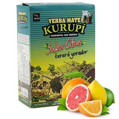 Yerba Mate Tee Kurupi Citrus 0.5 kg + Geschenk Probe (40g): Reich an Antioxidantien und Vitaminen, beschleunigt den Stoffwechsel, zuckerfrei | Paraguay von Yerbox