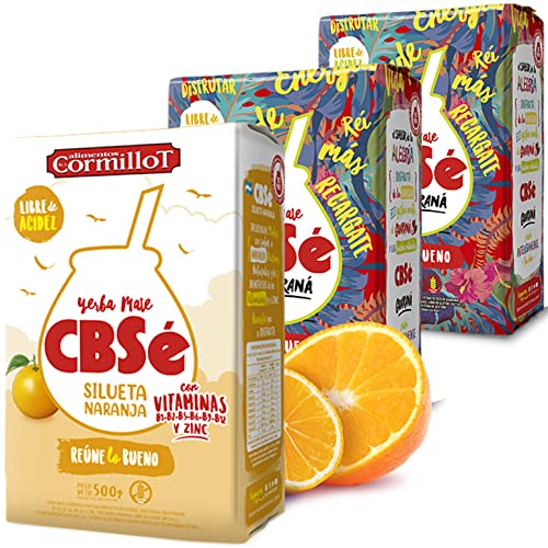 Yerba Mate Tee Set: CBSé Guarana 1kg (500g x 2) + CBSé Silueta Naranja 500g + Geschenk Probe (40g) |Reich an Antioxidantien und Vitaminen, zuckerfrei | Argentinien von Yerbox