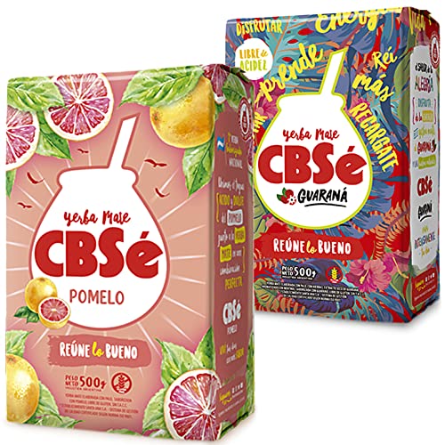 Yerba Mate Tee Set: CBSé Guarana 500g + CBSé Pomelo/Grapefruit 500g + Geschenk Probe (40g) |Reich an Antioxidantien und Vitaminen, zuckerfrei | Argentinien von Yerbox