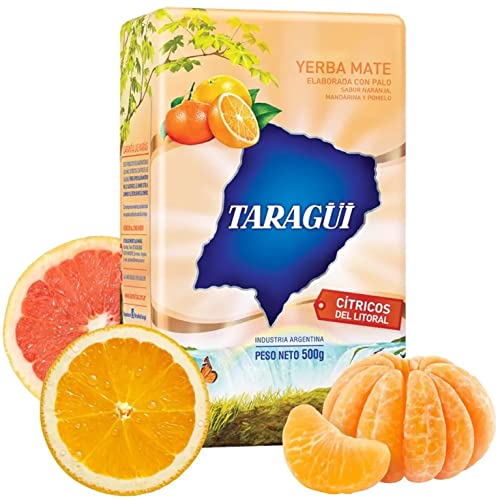 Yerba Mate Tee Taragui Citricos del Litoral 0.5 kg + Geschenk Probe (40g): Reich an Antioxidantien, Vitaminen, beschleunigt den Stoffwechsel, zuckerfrei | Argentinien von Yerbox