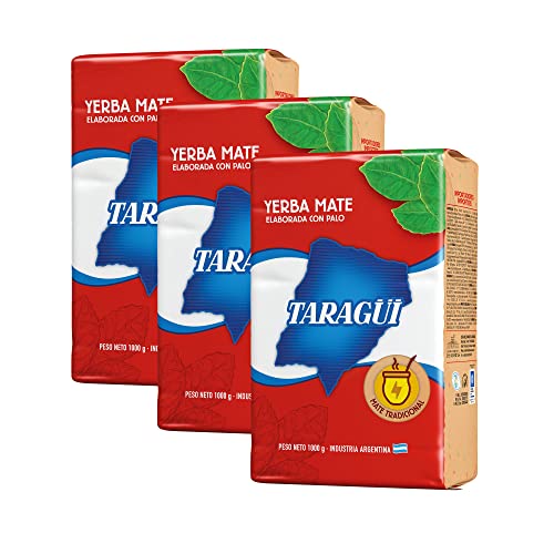 Yerba Mate Tee Taragui Con Palo 3 kg + Geschenk Probe (40g): Reich an Antioxidantien, Vitaminen, beschleunigt den Stoffwechsel, zuckerfrei | Argentinien von Yerbox