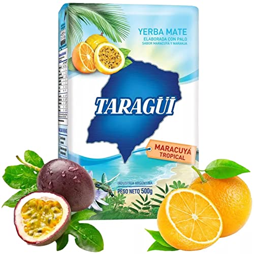 Yerba Mate Tee Taragui Maracuya Tropical 0.5 kg + Geschenk Probe (40g): Reich an Antioxidantien, Vitaminen, beschleunigt den Stoffwechsel, zuckerfrei | Argentinien von Yerbox