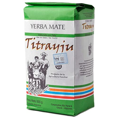 Yerba Mate Tee Titrayju Traditional 0.5 kg + Geschenk Probe (40g): Reich an Antioxidantien, Vitaminen, beschleunigt den Stoffwechsel, zuckerfrei | Argentinien von Yerbox