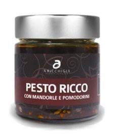 PESTO RICH - TOMATEN UND MANDELN JAR 90 gr. - Pack 2 Stück - Italienisch Handwerkliches Produkt von YesEatIs