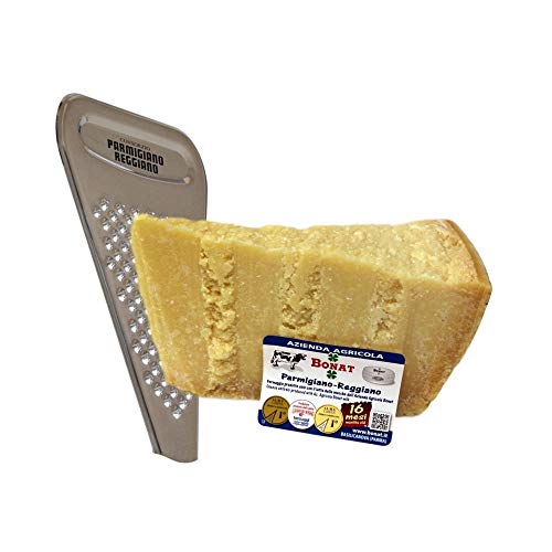 Azienda Agricola BONAT - Parmigiano Reggiano 14/16 Monate 1Kg + Edelstahlreibe von Yeseatis TASTE ONLINE FOOD YESEATIS.COM