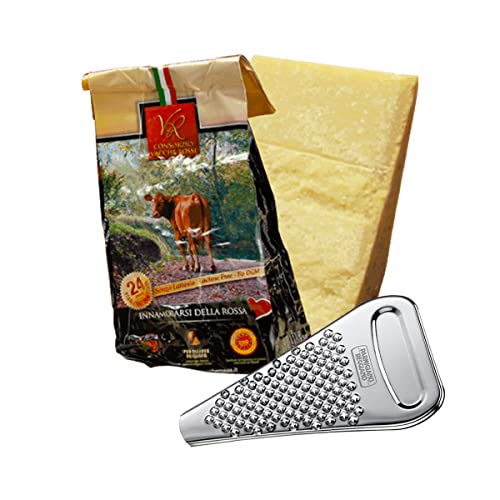 YesEatIs Special Box - Consorzio Vacche Rosse - Parmigiano Reggiano 24 monate - 1Kg - Käsereibe aus Edelstahl von Yeseatis TASTE ONLINE FOOD YESEATIS.COM