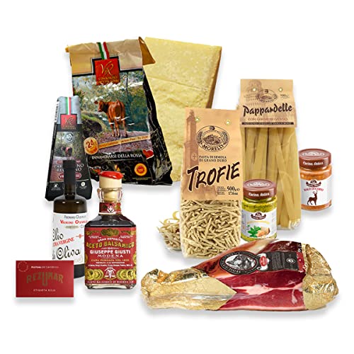 Yeseatis - Gourmet Box - Geschenkkorb mit Parmigiano Reggiano DOP, Prosciutto di Parma DOP, handwerklicher Pasta und gastronomischen Spezialitäten von YesEatIs