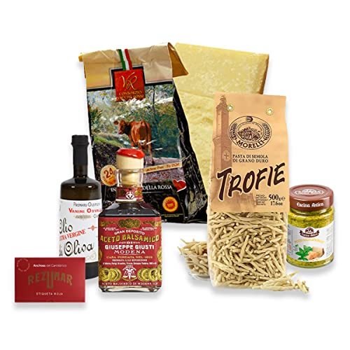 Yeseatis - Gourmet Box - Geschenkkorb mit Parmigiano Reggiano DOP, handwerklich hergestellter Pasta, nativem Olivenöl extra, Essig und gastronomischen Spezialitäten von Yeseatis TASTE ONLINE FOOD YESEATIS.COM