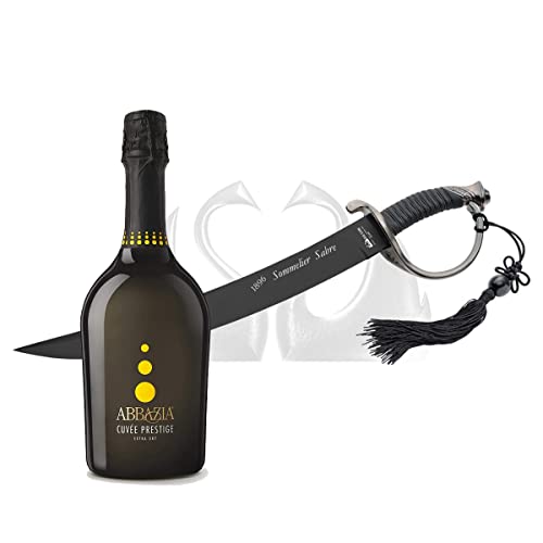 Yeseatis Sabrage Kit - Due Cigni Sommelier-Säbel 1896 Schwarze Klinge - Cuvee Prestige Spumante Extra Dry - 0,75 l von Yeseatis TASTE ONLINE FOOD YESEATIS.COM