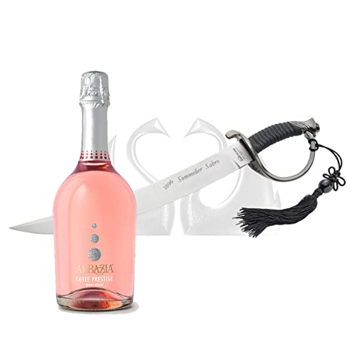 Yeseatis Sabrage Kit - Due Cigni Sommelier-Säbel 1896 Stahlklinge - Cuvee Prestige Spumante Brut Rosè - 0,75 l von Yeseatis TASTE ONLINE FOOD YESEATIS.COM