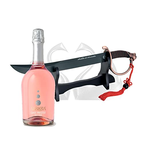 Yeseatis Sabrage Kit - Due Cigni Sommelier-Säbel Schwarze Klinge Idroglider - Cuvee Prestige Spumante Brut Rosè - 0,75 l von YesEatIs