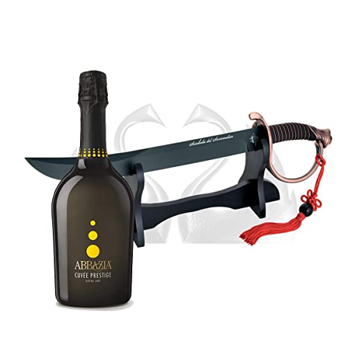 Yeseatis Sabrage Kit - Due Cigni Sommelier-Säbel Schwarze Klinge Idroglider - Cuvee Prestige Spumante Extra Dry - 0,75 l von Yeseatis TASTE ONLINE FOOD YESEATIS.COM