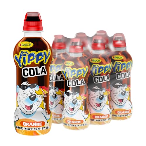 Rauch Yippy Orange Cola | still und ohne Koffein | mit 5% Fruchtgehalt | 6x 330ml PET Flasche von Yippy