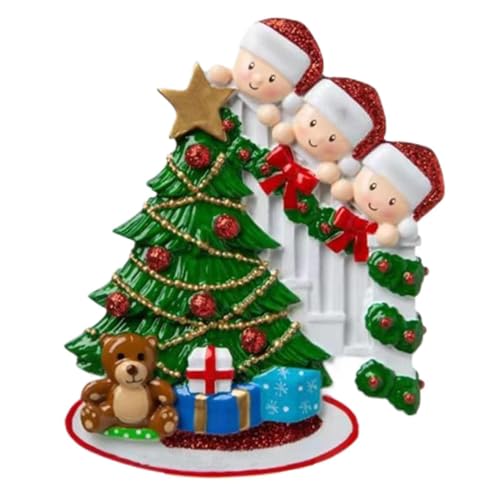 Personalisierte Weihnachtsschmuck Familie - Eröffnung Geschenke Familie Weihnachtsschmuck personalisiert von Santa, Familie um die Baumverzierung, Familienöffnung präsentiert Personalisierte Weihnachtsschmuck Familie - Eröffnung Geschenke Familie Weihnachtsschmuck personalisiert von Santa, Familie um die Baumverzierung, Familienöffnung präsentiert von Ynnhik