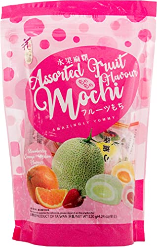 [ 120g ] Mochi Früchtemix / Verschiedene Fruchtmochi / Erdbeer-, Orangen und Hami-Melonengeschmack von Yoaxia