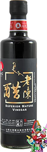 [ 500ml ] Traditioneller schwarzer Shanxi Essig 5% Säure / 5 Jahre gereift/reife Essig + ein kleiner Glücksanhänger gratis von Yoaxia