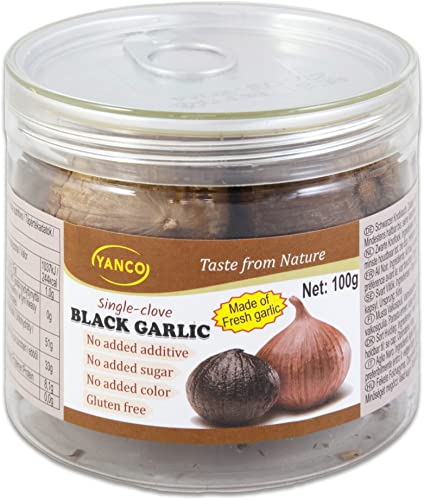 Yanco schwarzer Knoblauch 100g | Soloknoblauch - eine Zehe | Black Garlic von Yoaxia