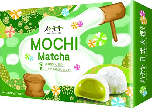 yoaxia ® - [ 210g ] Bamboo House Grüntee Mochi | Matcha | Klebreiskuchen mit grünem Tee | Japanese Style von Yoaxia