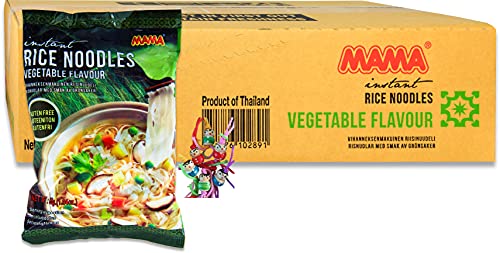 24er Pack - [ 24x 55g ] Instant Reisnudeln mit Gemüsegeschmack/Glutenfrei/Instant Rice Noodles with Vegetable Flavour/Gluten Free + ein kleiner Glücksanhänger gratis von Yoaxia