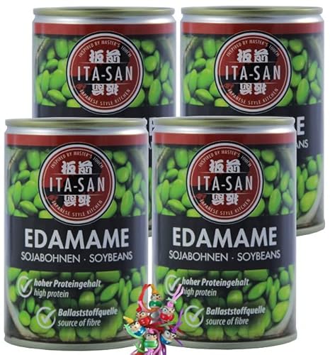 yoaxia ® - 4er Pack - [ 4x 400g / 230g ATG ] Edamame Sojabohnen Sojabohnenkerne / Soybean Kernels + ein kleiner Glücksanhänger gratis von Yoaxia