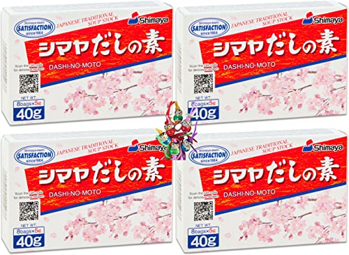 4er Pack - [ 4x 40g ] Dashi No Moto 40g | Würzpulver (Dashi) | Bonito | Würzmittel für Suppen + ein kleiner Glücksanhänger gratis von Yoaxia