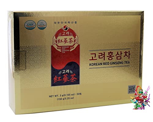 yoaxia ® - [ 50x 3g ] Roter Ginsengextrakt Getränk KOREAN RED GINSENG TEA + ein kleiner Glücksanhänger gratis von yoaxia