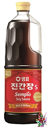 Sempio Sojasauce Jin S 1,7 Liter | Koreanische Sojasoße | Soja Sauce Non-GMO + ein kleiner Glücksanhänger gratis von The Great Canadian Tea