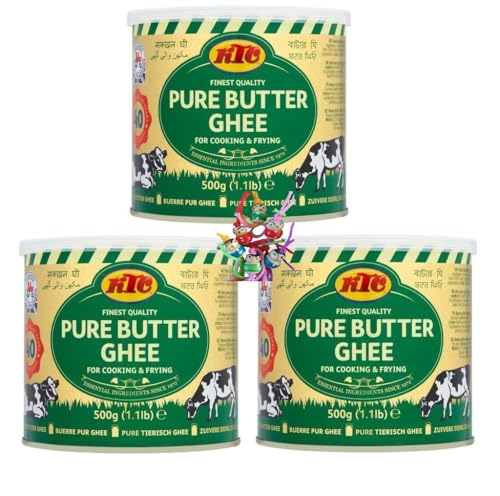 yoaxia 3er Pack - Pure Butter GHEE Butterfett [ 3x 500g ] | Milchfett zum Kochen und Backen statt ÖL + ein kleiner Glücksanhänger gratis von Yoaxia