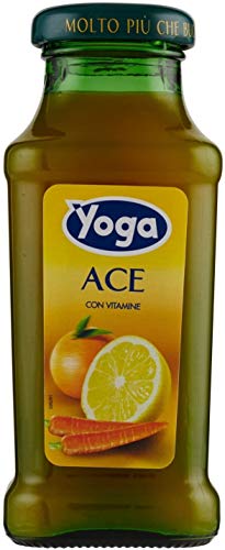 24x Yoga Bar Ace Orangen- und Karottensaft Fruchtsaft Getränk Fruchtgeschmack Vitamine A , C und E Glasflasche 200ml fruit juice von Yoga