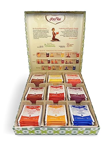 Yogi Tea, Yoga Selection Box, Tee Geschenkset für Männer und Frauen als Ostergeschenk oder Muttertagsgeschenk, Wiederverwenbar, mit 9 Bio Gewürz- und Kräutertees – 45 Teebeutel (9x5 Beutel gesamt) Yogi Tea, Yoga Selection Box, Tee Geschenkset für Männer und Frauen als Ostergeschenk oder Muttertagsgeschenk, Wiederverwenbar, mit 9 Bio Gewürz- und Kräutertees – 45 Teebeutel (9x5 Beutel gesamt) von Yogi Tea
