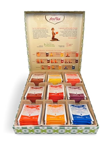 YOGI TEA Geschenkbox, Yoga, eine Auswahl von 9 Bio-Kräutertees mit je 5 Teebeuteln - 45 Teebeutel von Yogi Tea