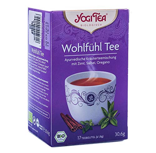 Yogi Tee, Wohlfühl-Tee Ayurvedische Teemischung, Biotee, Diese unvergleichliche Kräuterkomposition lernt von der Entspanntheit der mediterranen Länder, 17 Teebeutel, 30,6g von Yogi Tea