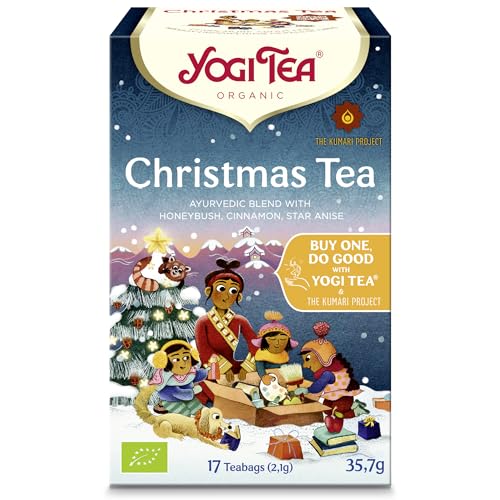 YOGI TEA, Christmas Tea, Ayurvedischer Bio Kräutertee, Mischung aus Honigbusch, Zimt und Sternanis, Yogi Tee 6er Pack, 6x17 Beutel (102 Teebeutel insgesamt), ideal als Geschenk von YOGI TEA