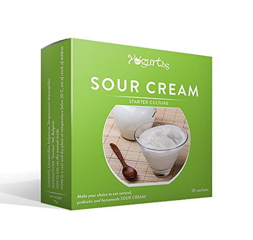 Sauerrahm Starterkultur - organisch, 10 Beutel für 10 Liter originalen hausgemachten Probiotik Milchprodukt von Yogurt.bg