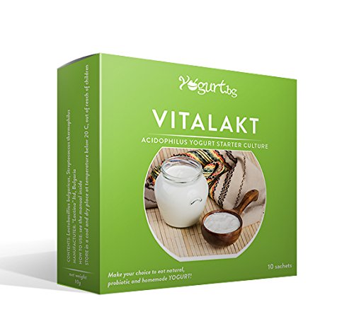Vitalakt - Acidophilus Joghurt Starterkultur - organisch,10 Beutel für 10 Liter originalen hausgemachten bulgarischen Milchprodukt von Yogurt.bg