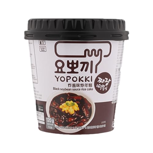 Yopokki Schwarze Sojabohnensauce Topokki (Reiskuchen), 120 g von Yopokki