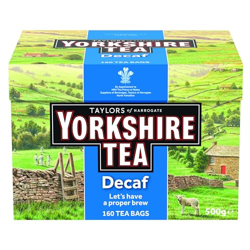 Yorkshire Tea Entkoffeiniert - Erfrischender und Starker, Schwarzer Entkoffeinierter Tee - Traditioneller Britischer Tee - Aus Verantwortungsvoller Herkunft - 160 Teebeutel von Yorkshire Tea