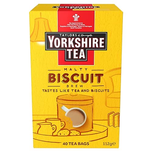 Yorkshire Tea - Malty Biscuit Brew - Schwarzer Tee mit Keksgeschmack - Aus Verantwortungsvoller Herkunft - 40 Teebeutel Yorkshire Tea - Malty Biscuit Brew - Schwarzer Tee mit Keksgeschmack - Aus Verantwortungsvoller Herkunft - 40 Teebeutel von Yorkshire Tea