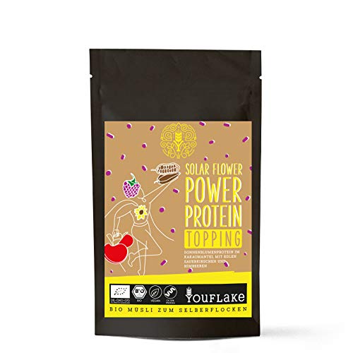 YouFlake Müsli Topping (Bio) SOLAR FLOWER POWER PROTEIN | Sonnenblumenprotein im Kakaomantel mit Kirschen & Himbeeren von YouFlake