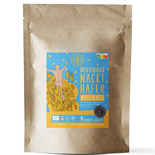 YouFlake BIO Getreide 2,5 kg BigPack | 100% Bio Getreide aus Deutschland | Getreide zum Mahlen oder Flocken | Für Müsli und zum Backen (Bio Nackthafer)… von YouFlake