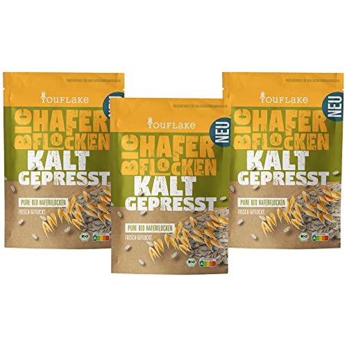 YouFlake Kaltgepresste Bio Haferflocken PURE BIO Haferflocken | 3 x 320 g | 100% frische Nackthaferflocken YouFlake Kaltgepresste Bio Haferflocken PURE BIO Haferflocken | 3 x 320 g | 100% frische Nackthaferflocken von YouFlake