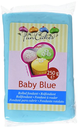 FunCakes Fondant Baby Blue: Baby Blau Farbe, Einfach zu Verwenden, Glatt, Elastisch, Weich und Schmeidig, Perfekt zum Dekorieren von Torten, Halal, Koscher und Glutenfrei. 250 g von FunCakes