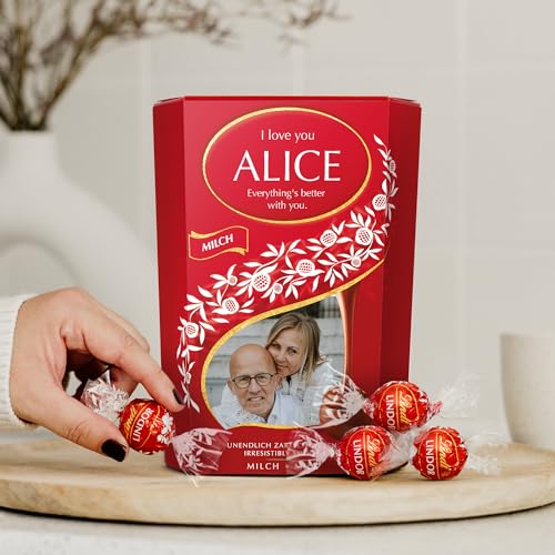 Lindt Geschenkbox XL Personalisierte mit Namen und Nachricht 500g - Geschenk-Box mit Name und Nachricht, 500g Lindor Pralinen (Milch) von your surprise