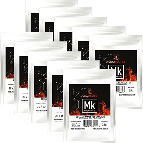 Edelschimmel - Reifekultur, Salami Oberflächenschimmel - Schutzkultur zur Herstellung italienischer Salami. 10 Beutel je 25g. (ca. 3,0T fertige Salami) von Yubaoly