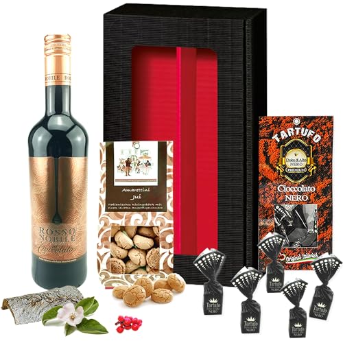 "Gourmet-Geburtstagsfreuden" - Exquisite Geburtstagsgeschenk für Frauen & Männer: Rotwein und Tartufo Schokoladen & Amarettini "Gourmet-Geburtstagsfreuden" - Exquisite Geburtstagsgeschenk für Frauen & Männer: Rotwein und Tartufo Schokoladen & Amarettini von Yui`s Delikatessen