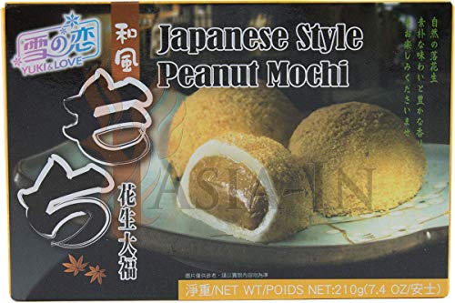 Yuki & Love Japanischer Style Erdnuss Mochi, Reiskuchen 210g (6 x 35g) von Yuki & Love