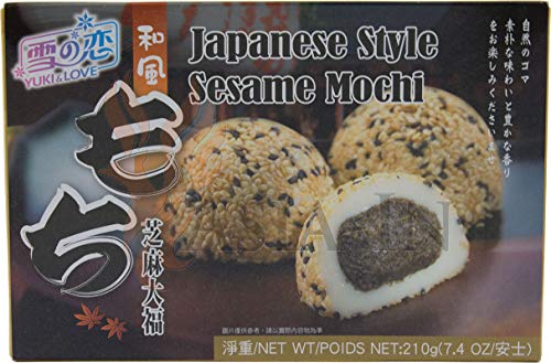 Yuki & Love Japanischer Style Sesam Mochi, Reiskuchen 210g (6 x 35g) von Yuki & Love
