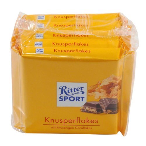 Ritter Sport Schokolade Knusperflakes - 5 x 100 g von Yulo